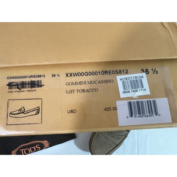 Tod's Gommino Suede Driving Loafers in Light Tobacco Sz EU 36.5 - Picture 9 of 9